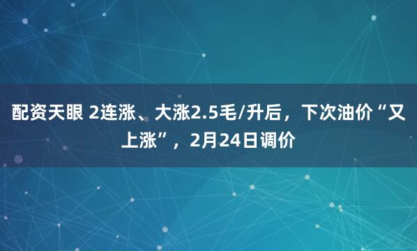 配资天眼 2连涨、大涨2.5毛/升后，下次油价“又上涨”，2月24日调价